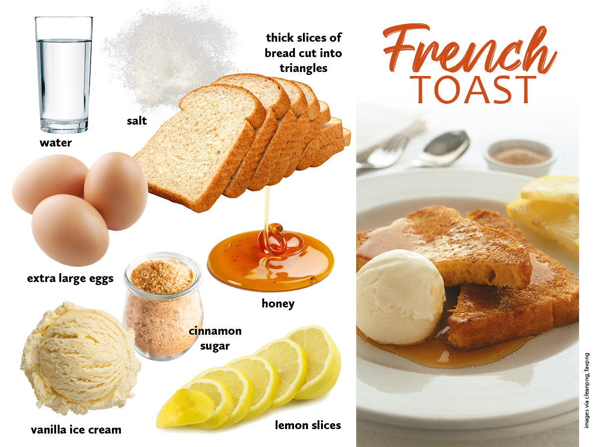 French toast with ingredients